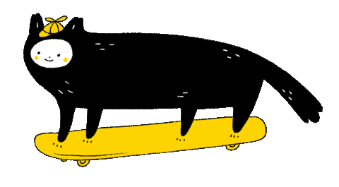 Cat Skating Sticker by Lois Dolores