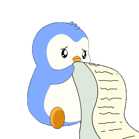 Page Read Sticker by Pudgy Penguins