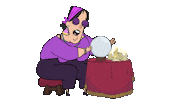 Crystal Ball Cartoon Sticker by Srutonim