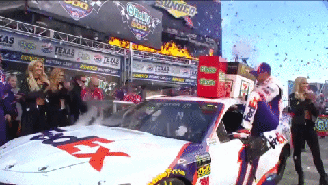 happy denny hamlin GIF by NASCAR