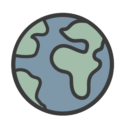 Earth Globe Sticker by Wink Laser Studio