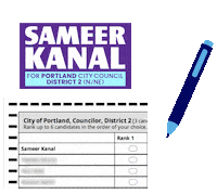 Rcv Sticker by Sameer Kanal for Portland City Council
