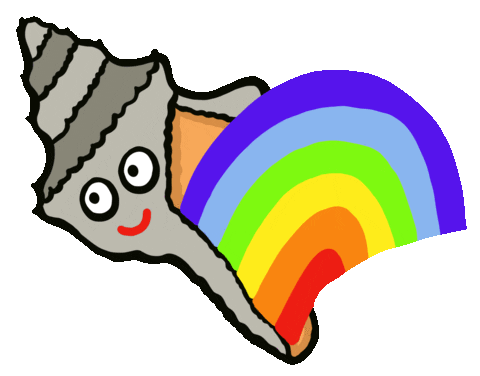 happy conch shell Sticker by Jelene