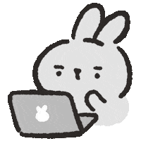 NieBuu work rabbit computer laptop Sticker