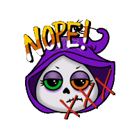 ColitisNinja halloween nope candy grimmie Sticker