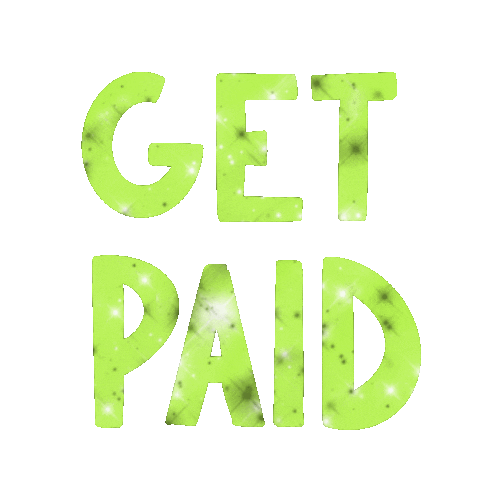 katydidpgh money glitter paid get paid Sticker