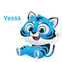 jtrustbank yes blue yay tiger Sticker