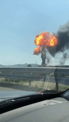 Fireball Rises Following Explosion Near Bologna Airport in Italy