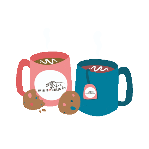 irisborduurt giphyupload hobby koffie koekjes Sticker