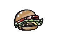 Hamburger Sticker by Illustrator.aki