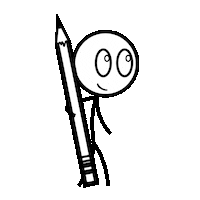 hansrinaldi pencil stick figure misfit misfits in paradise Sticker