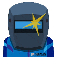 AlumaxBoats blue work sparkle working Sticker