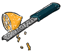 katiecadamatre cooking chef kitchen lemon Sticker