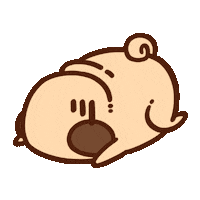 sad faceplant Sticker by Puglie Pug