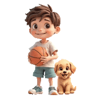 Boys Girls Basketball Sticker
