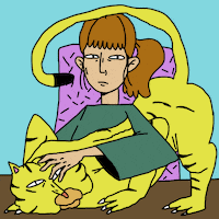 cat gif artist GIF by langoskepulany