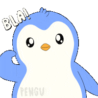 Talk Too Much Shut Up Sticker by Pudgy Penguins