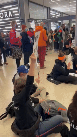 Pro-Palestine Protesters Stage Sit-In at Toronto's Union Station During Rush Hour