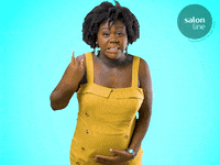 salonline reaction hair run pregnant GIF
