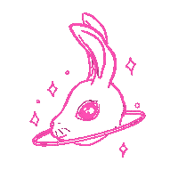 xoxotoki cutebunny space rabbit spacerabbit spacebunny Sticker