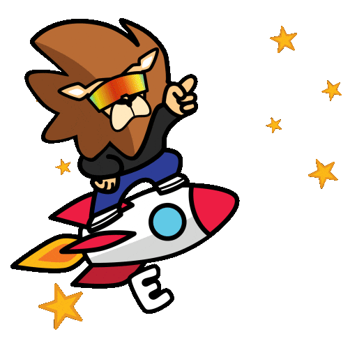 To The Moon Crypto Sticker by Loaded Lions