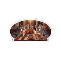 Wolffkraftwolf dinner wolf pack dining Sticker