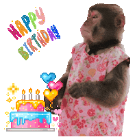 Happy Birthday Monkey Sticker