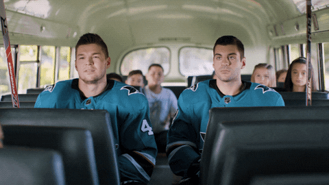 school bus sigh GIF by San Jose Sharks