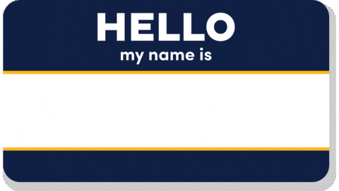 Hello My Name Is Nametag GIF by UNCG