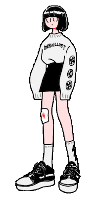 meruillust music girl cry boy Sticker