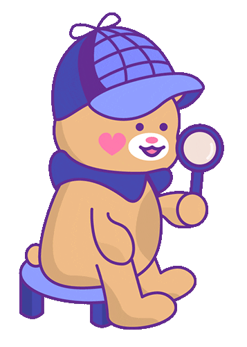 Suspicious Bear Sticker by Jessica Lau