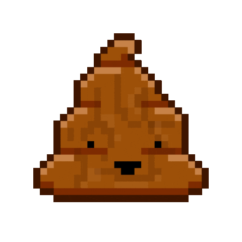 Pixel Shitting Sticker by Poopies.io