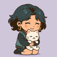 PersonaJourney cat chibi cozy hugging GIF