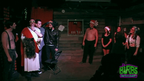 Christmas Party Dancing GIF by The Burbs Comedy