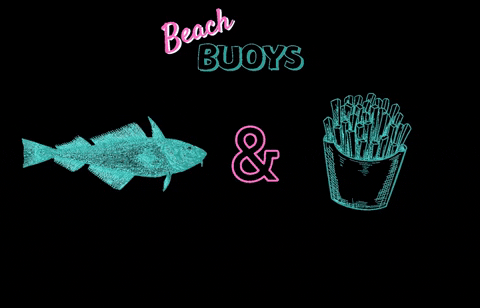 Beachbuoys giphygifmaker seafood staycation fish and chips GIF