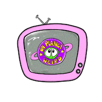 outer space television Sticker by On Planet Weird