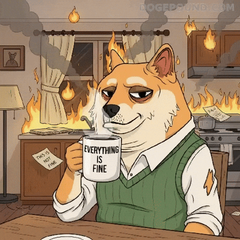 Everything Is Fine Drinking GIF by Doge Pound