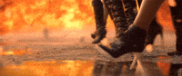 on fire friends GIF
