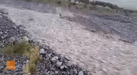 Rocks Flow Like River After Rain From Ex-Cyclone Gita Hits Rakaia Gorge