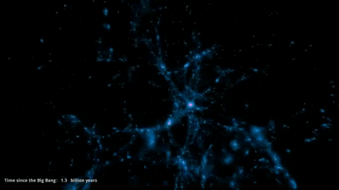 thespacelink giphygifmaker simulation galaxies dark matter GIF