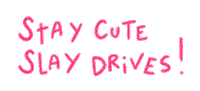 Pink Stay Cute Sticker by Catharina Stewart