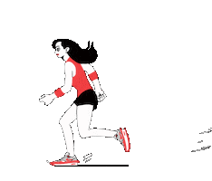 girl running Sticker by KIM JUNGYOUN