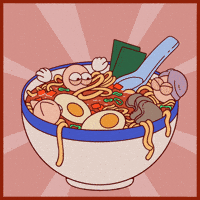 Globkins egg relaxing noodles ramen GIF