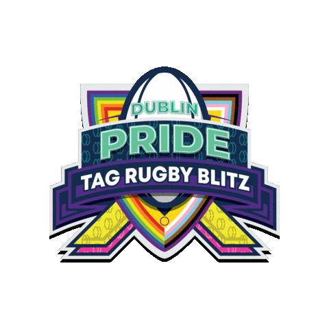 Dublin Pride Rugby Logo Sticker by Emerald Warriors RFC