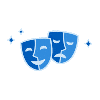 HomeTownTicketing sparkle play mask musical Sticker