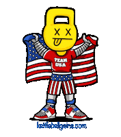 KettlebellGainsApparel team gym usa robot Sticker