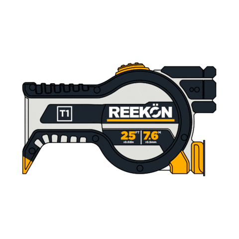 reekontools giphyupload reekon tools digital tape measure t1 tomahawk Sticker