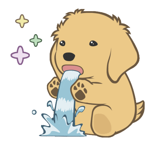 Hungry Golden Retriever Sticker by kesanitw