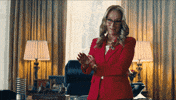 Movie gif. Meryl Streep as President Orlean in Don't Look Up points a finger gun with a sordid smirk.