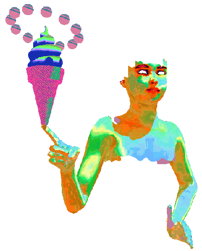 Ice Cream 3D Sticker by badblueprints